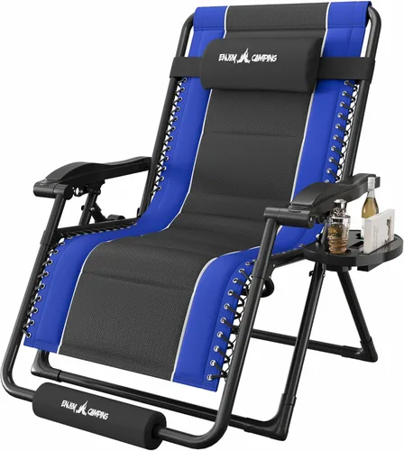 Miniatura 15 de Amopatio XL Padded Zero Gravity Chairs Foldable Zero Gravity Lounge Chair Outdoor Portable Reclining Chair with Removable Cup
