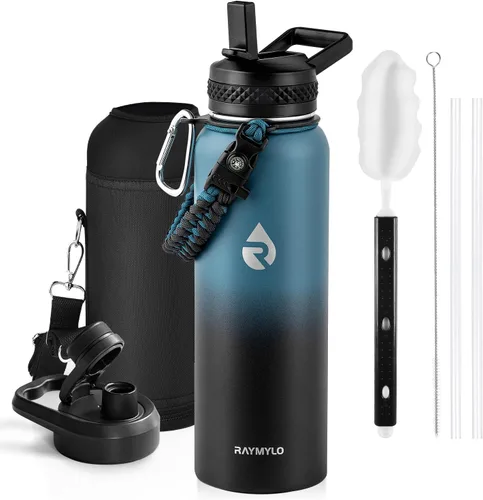 Miniatura 28 de RAYMYLO Botella de agua aislada de 24 onzas, de acero inoxidable con triple pared al vacío (fría durante 48 horas, caliente durante 24 horas), a