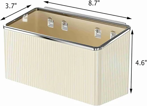 Miniatura 7 de Estantes flotantes, organizador de almacenamiento de plástico adhesivo montado en la pared, sin perforaciones, contenedores de almacenamiento
