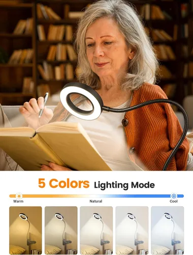 Miniatura 9 de Lupa de Aumento 10X con Luz, 5 Colores + 10 Niveles de Brillo Lámpara de Lectura, Lupa de 58 LEDs con Luz, Lupa Iluminada de 750 Lúmenes