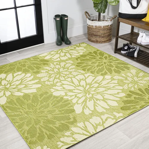 Miniatura 35 de JONATHAN Y Alfombra Corredor de Tejido Texturizado Floral para Interiores y Exteriores 2X8 Marrón/Crema, Zinnia Moderna para Patio Trasero, Patio