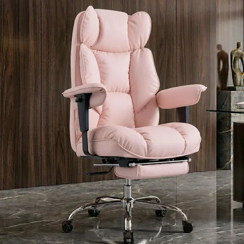 Miniatura 13 de Efomao Silla de oficina grande y alta de 400 libras, silla de escritorio reclinable resistente con reposapiés, silla ejecutiva de piel sintética