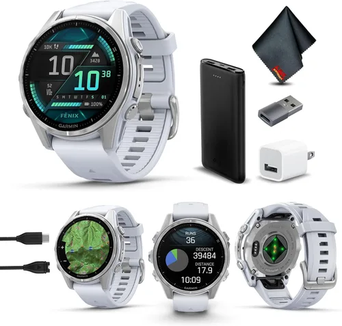 Miniatura 8 de Garmin Fenix 8 47MM AMOLED Zafiro Premium Multisport GPS Smartwatch de Titanio con Banda de Silicona Spark Orange/Grafito, Linterna LED Integrada