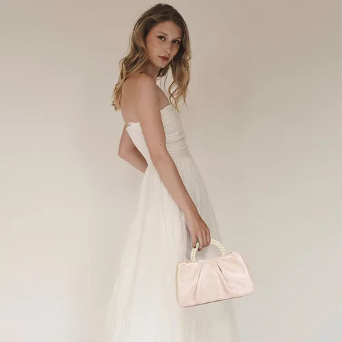Miniatura 6 de Valleycomfy Bolsos de mano de noche con perlas para mujer, de cuero suave, fruncidos, cruzados, bolsa de hombro para fiestaboda