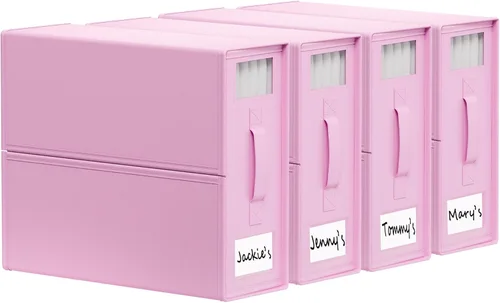 Miniatura 20 de SheetCube Organizadores de Sábanas para Cama y Almacenamiento Paquete de 6, Organizador de Armario de Ropa Blanca Plegable con Ventana y Etiqueta