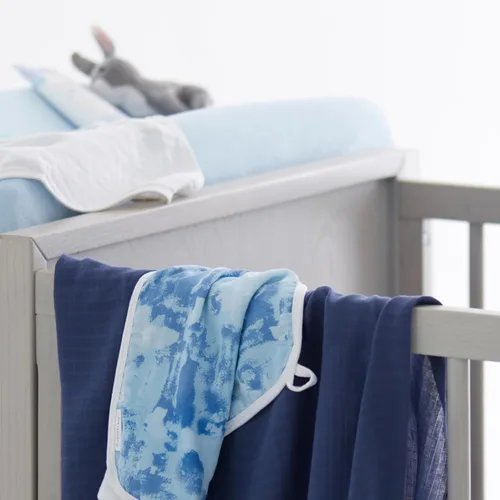 Miniatura 5 de HonestBaby Paquete de 2 sábanas bajeras para cuna Paquete de 2 - Azul claro