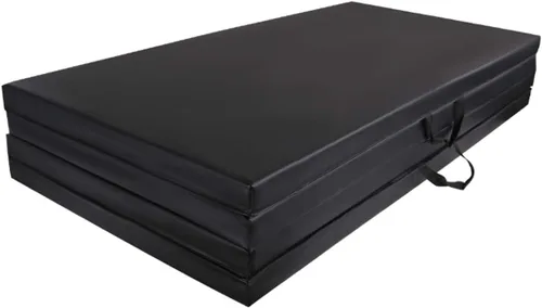 Miniatura 4 de Esterilla de gimnasia de 4 x 10 x 2 pulgadas, plegable, para fitness, entrenamiento en casa, yoga, almohadilla para acaparar Negro