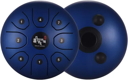 Miniatura 3 de Mini tambor de lengua de acero de 8 tonos 5.5 pulgadas C Key Percusión Instrumento Handpan Tambor con mazos de tambor Bolsa de transporte Azul