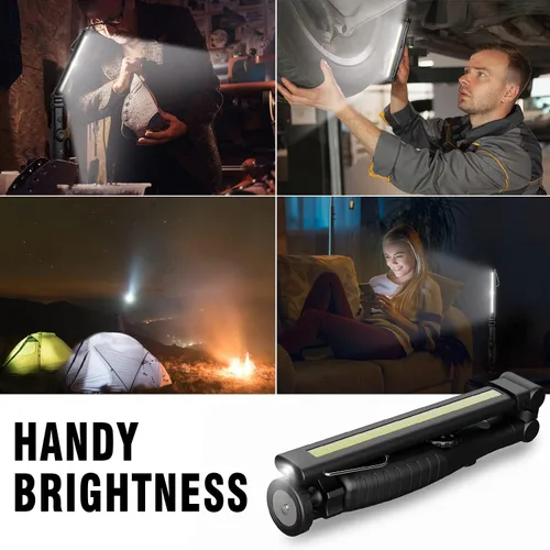 Miniatura 9 de Dr. Prepare - Luz LED de trabajo, 700 lúmenes, luz de trabajo recargable plegable, 3200 mAh, inalámbrica, portátil, magnética, luz de inspección LED