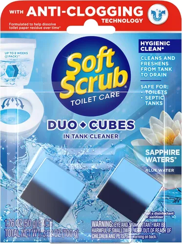 Miniatura 2 de Soft Scrub DuoCubes Limpiador de inodoro en tanque, 2 unidades, aguas de zafiro (paquete de 7)