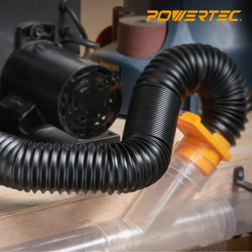 Miniatura 6 de POWERTEC Manguera de recolección de polvo de 2-1/2 x 36 pulgadas, manguera flexible de colector de polvo de PP de 2.5 pulgadas para sierra de mesa