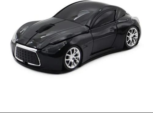 Miniatura 2 de Ai5G Ratón de coche de carreras inalámbrico Ratón en forma de coche deportivo 2.4GHz Luz LED Decoración de superficie brillante Escritorio Portátil