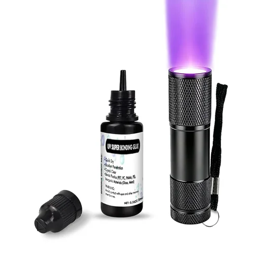 EDSRDXS - Kit de pegamento de soldadura y unión UV, kit de resina UV con luz UV de 3 W, secado rápido e impermeable, pegamento de soldadura de