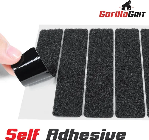 Miniatura 4 de Tiras de cinta autoadhesivas de gancho y bucle, correas de 1 x 4 pulgadas de ancho, cierre de cinta adhesiva resistente, 15 tiras (negro)