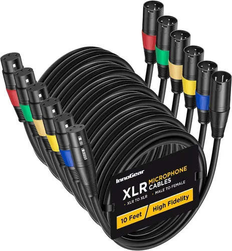 Miniatura 12 de InnoGear XLR - Cables de micrófono, 3 pies, paquete de 2 cables de cobre sin oxígeno macho a hembra de 3 pines, cable de micrófono XLR equilibrado