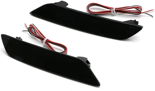 Miniatura 9 de iJDMTOY Lentes ahumadas 60-SMD LED Reflector de parachoques compatibles con Honda Civic Sedan 2013-2015, funciona como faros antiniebla traseros