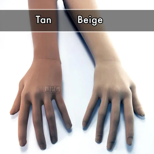 Miniatura 2 de Nude Illusion Second Skin - Guantes transparentes sin costuras con costura superior elástica en beige, bronceado sobre el codo unisex