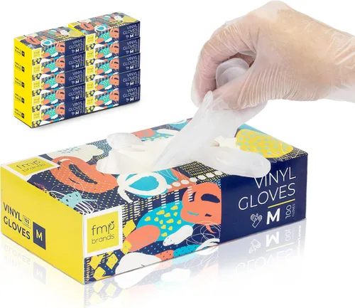 Miniatura 16 de Fit Meal Prep Paquete de 100 guantes desechables de vinilo para preparación de alimentos, sin látex, sin polvo, ideales para cocina, baño, hogar