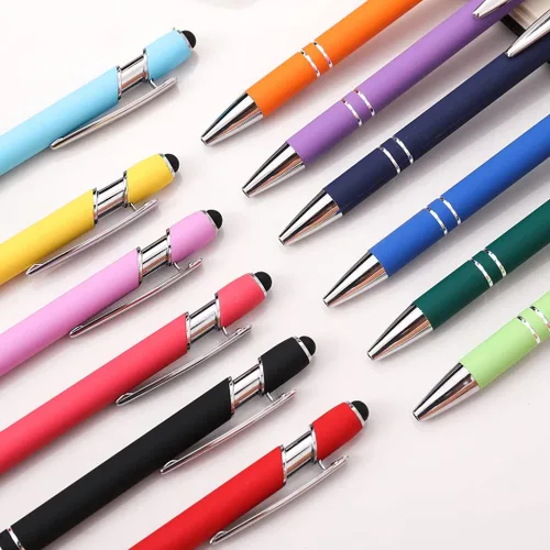 Miniatura 5 de Oddmoal Bolígrafo con punta de lápiz, bolígrafo de metal suave al tacto, punta media de 0.039 pulgadas, tinta negra, 12 unidades (color mezclado)