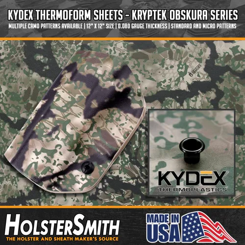 Miniatura 7 de KYDEX - Hoja termoformada – Textura P1 – (impresión infundida) – (12 x 12 pulgadas) – (Kryptek Obskura – Nivus) – (1 hoja)