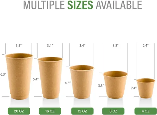Miniatura 4 de Restaurantware RW Base - Vasos de café reciclables de 4 onzas ecológicas, 50 vasos de papel sin blanquear, de una sola pared, sin tintes