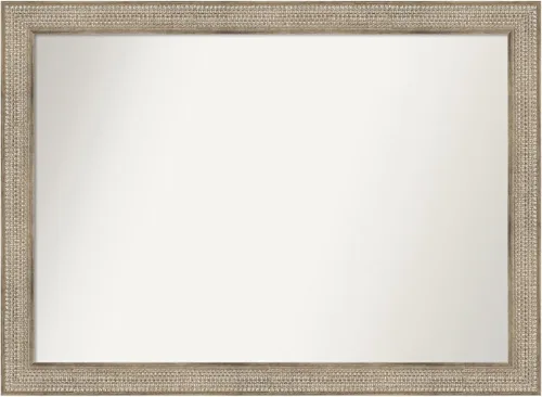 Miniatura 369 de Amanti Art Espejo de baño plateado para sobre fregadero, 26 x 26 pulgadas, espejo cuadrado de níquel pulido, marco de madera tradicional mediano, se