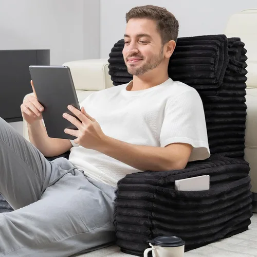 Miniatura 9 de ENITYA Almohada ergonómica XL de 22 pulgadas para sentarse, cojín de respaldo para reclinarse, jugar, descansar, ver la televisión, recuperarse