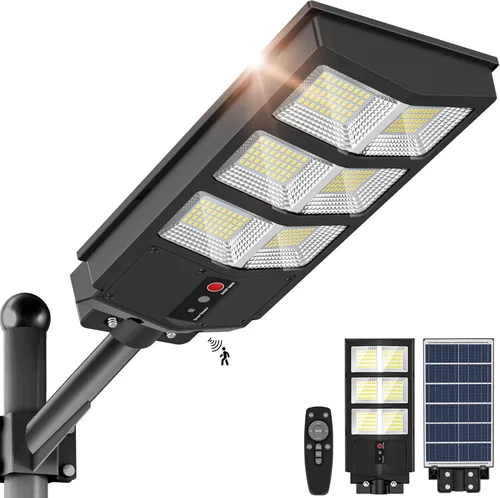 Miniatura 12 de OKPRO Farola solar de 5000 W para estacionamiento al aire libre, gran angular IP66 impermeable, 6500 K del atardecer al amanecer, LED con sensor