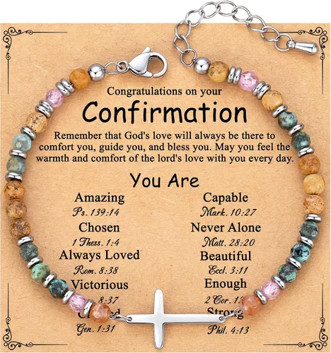 Miniatura 24 de TONY & SANDY Pulsera de cruz cristiana para mujer, regalo de San Valentín para ella, regalo de confirmación de bautismo, Pascua, regalo único