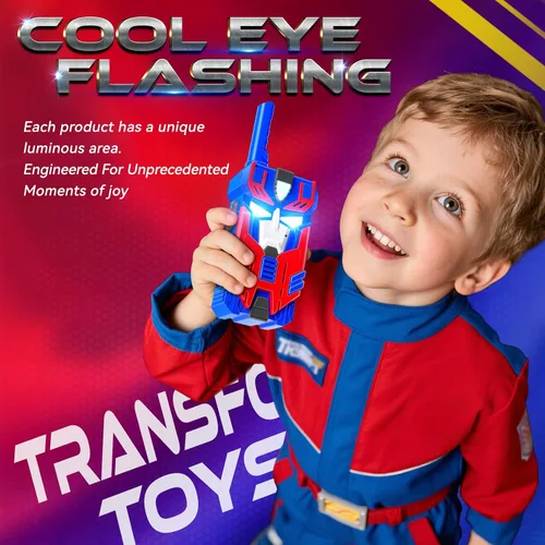 Miniatura 3 de Walkie-talkies de transformación de juguetes para niños, paquete de 3 con ojos iluminados frescos y rango de 2500 pies, juguetes de campamento al