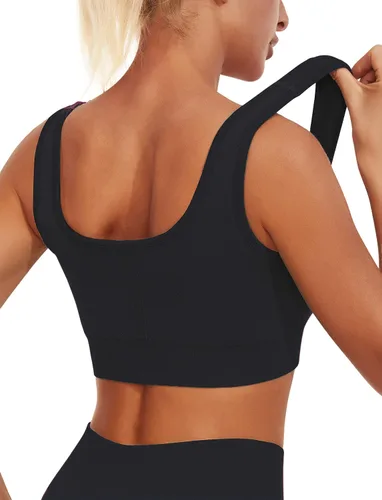 Miniatura 4 de JOYSPELS Conjuntos de entrenamiento para mujer, 2 piezas, sin costuras, acanalados, cintura alta, levantamiento de glúteos, con brasier deportivo