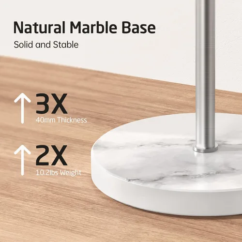 Miniatura 3 de KES Toalleros de pie para suelo de baño, giratorios, independientes, 2 brazos, con base de mármol pesada, acabado cepillado de acero inoxidable