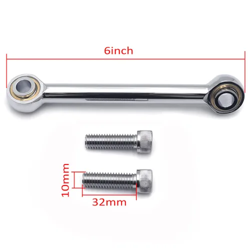 Miniatura 2 de Compatible con 2009 y posteriores Touring Trike FLHR FLHT Enlace estabilizador de montaje del motor delantero cromado [P/N: MT458-001-BK]