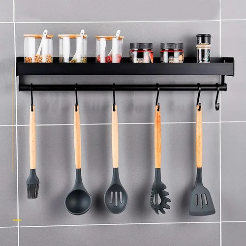 Miniatura 2 de Estante para especias, soporte de pared con doble instalación, organizador de condimentos para utensilios de cocina, despensa, almacenamiento