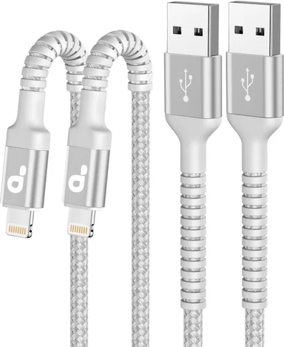 Miniatura 12 de Cable de carga corto para iPhone de 1 pie, paquete de 2 cables Lightning USB con certificación MFi de Apple, cable de carga para iPhone, cable