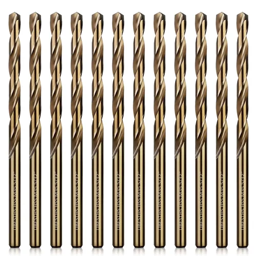 Miniatura 13 de Brocas de cobalto de 1/4 pulgadas, 12 piezas, juego de brocas de metal M35 HSS con estuche de almacenamiento para metal duro, acero inoxidable