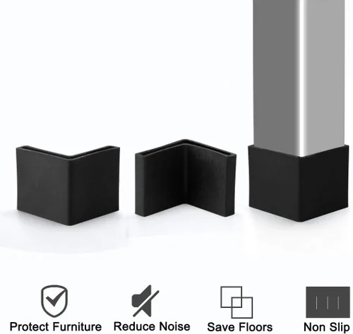 Miniatura 5 de uxcell 0.984 x 0.984 in Ángulo de hierro almohadillas de pie en forma de L muebles de plástico para muebles de escritorio tapas de patas cubiertas