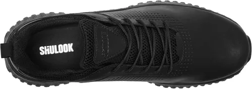 Miniatura 4 de SHULOOK Men's Non Slip Work Shoes Lace Up Slip Resistant Sneakers Waterproof Food Service Kitchen Chef Restaurant Slip On Walking Shoes Lightweight