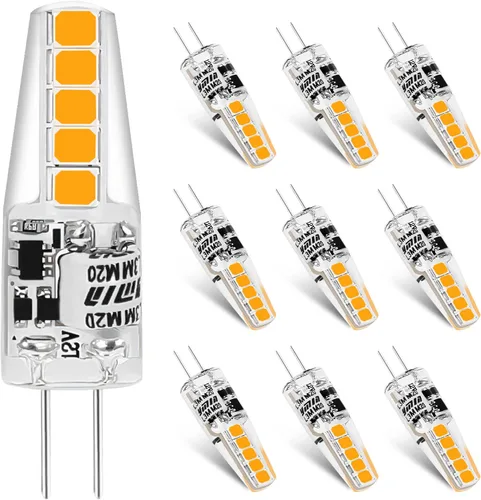 Miniatura 11 de I-SHUNFA Bombilla LED G4 T3 JC con base bi-pines, 12 V CA/CC, 1.24 W, 93 LM, 6000 K blanco frío, sin parpadeo, ahorro de energía, vida útil