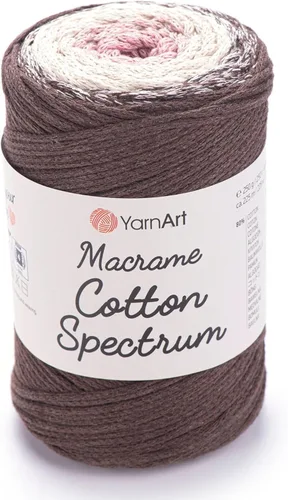 YarnArt Espectro de Algodón para Macramé – Cordón Multicolor 80% Algodón – 8.8 oz (250g), 246 yardas (225m) – Cuerda Colorida para Nudos, Tejido,