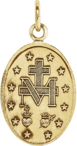Miniatura 3 de Medalla milagrosa ovalada de 0354 x 0236in 0354 x 0236in