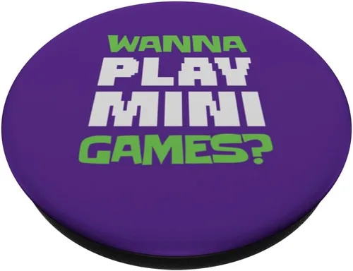 Miniatura 2 de Wanna Play Mini Games? Retro Arcade Gamer Monkey PopSockets Adhesive PopGrip