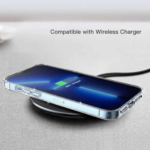 Miniatura 5 de JETech Funda con purpurina para iPhone 13 Pro de 6.1 pulgadas, a prueba de golpes, bonita y brillante para mujeres y niñas (transparente)