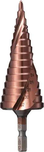 Miniatura 12 de Broca escalonada de cobalto M35 de 0.118-0.472 in (9 escalones), 5% HSS Co de alta velocidad de acero de alta velocidad con vástago hexagonal de 1/4