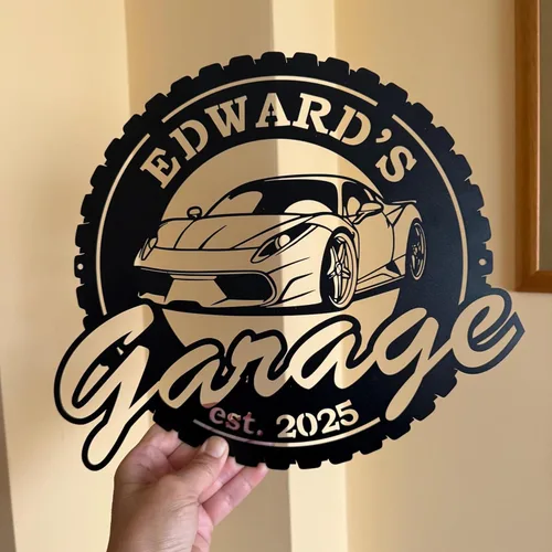 Miniatura 6 de Letrero de nombre de garaje personalizado, letreros metálicos personalizados para taller de mecánico, regalos de mecánico, regalo de arte de pared