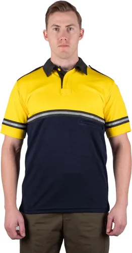 Miniatura 6 de First Class Camisa de patrulla de bicicleta de dos tonos con rayas reflectantes y bolsillo con cremallera