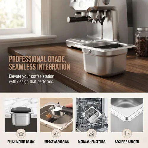 Miniatura 2 de Caja de café de 4.8 pulgadas, caja de café expreso, contenedor de café expreso, 4.8 pulgadas, absorbente de golpes, duradero, estilo barista