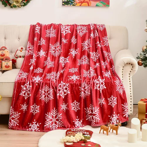 Miniatura 12 de Exclusivo Mezcla Manta de Navidad para sofá, manta suave y acogedora para invierno, manta decorativa con patrón de reno verde, 50 x 60 pulgadas