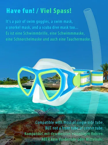 Miniatura 4 de Kids Swim Mask Goggles, Swimming Dive Snorkel Mask with Nose Cover Fabric Strap for Kids Boy Girls