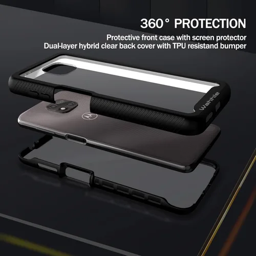 Miniatura 3 de Funda compatible con Moto G Power 2021, protector de pantalla integrado de cuerpo completo, a prueba de golpes, ajuste delgado, parachoques, funda